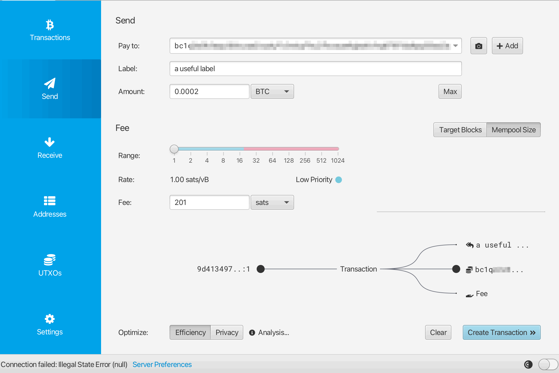 Sparrow sending interface